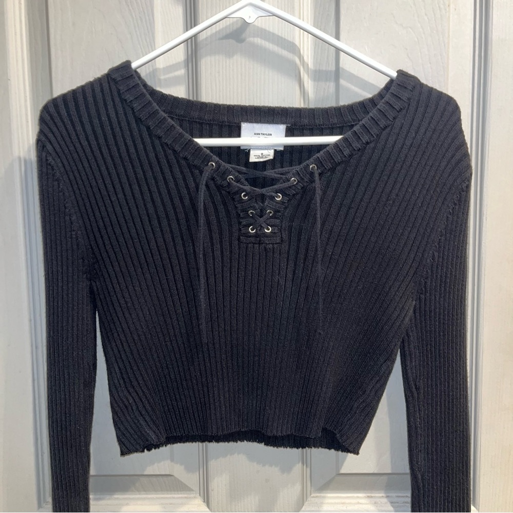 LOFT Crop Ribbed Sweater - Picture 3 of 12